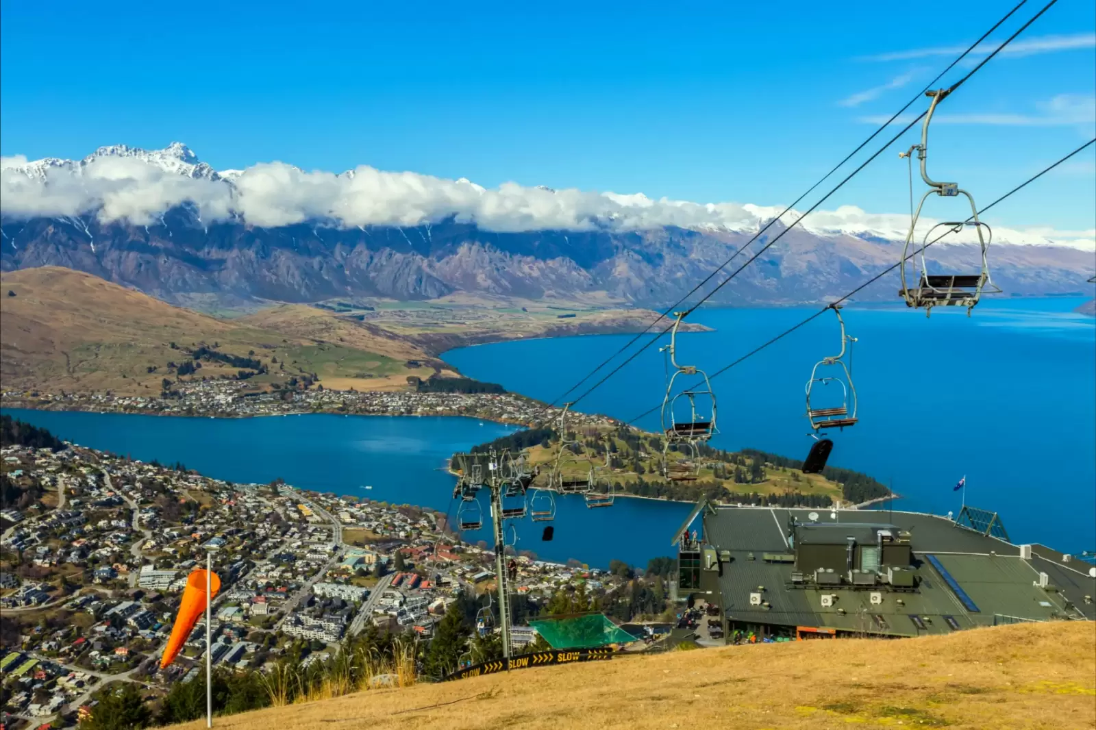 queenstown overlook from top of skyline gondola new zealand