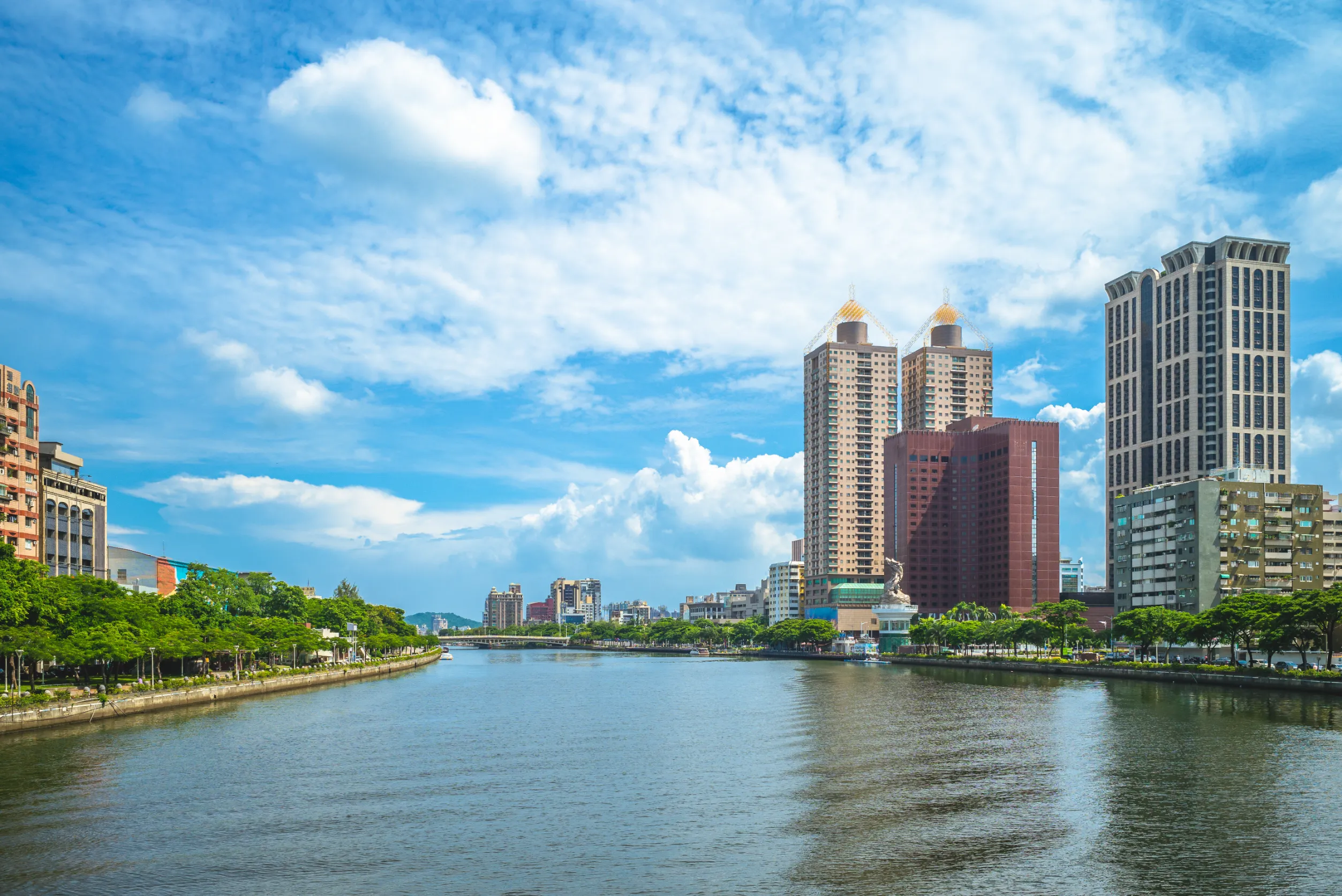 riverbank of the love river in kaohsiung taiwan