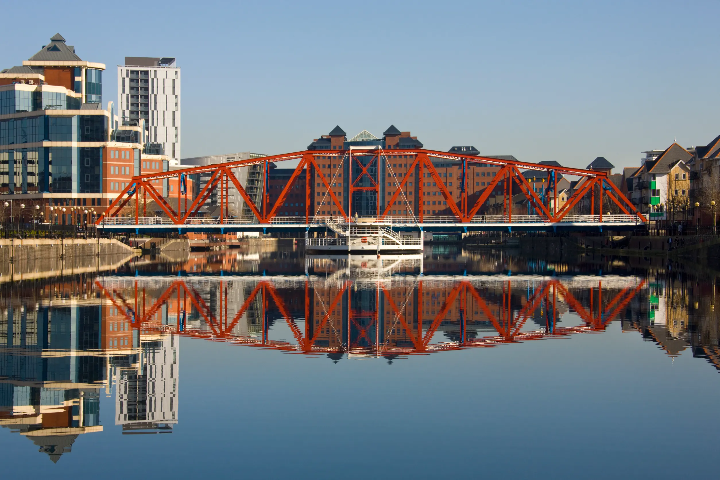 salford quays in greater manchester in the united kingdom