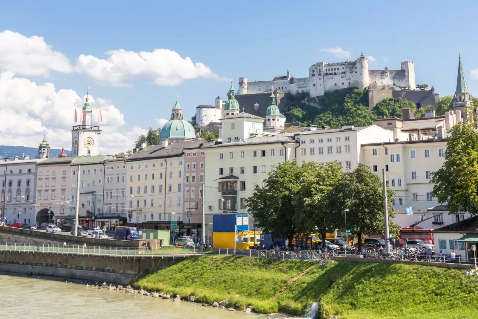 salzburg cityscape downtown in austria