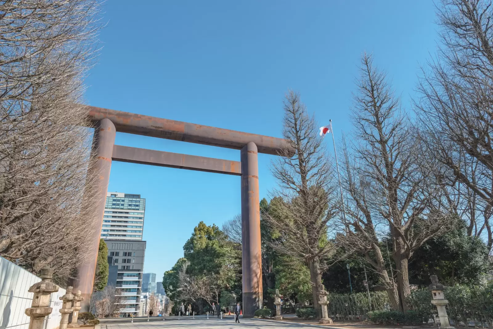 scenery of the yasukuni shrine in japan