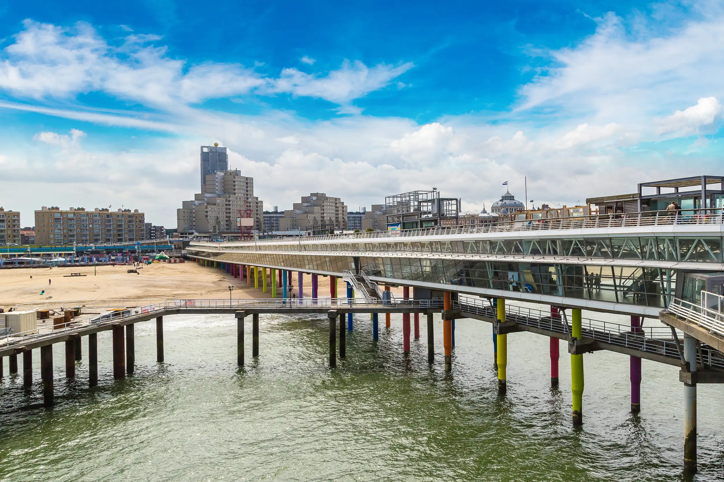 scheveningen beach in hague in a beautiful