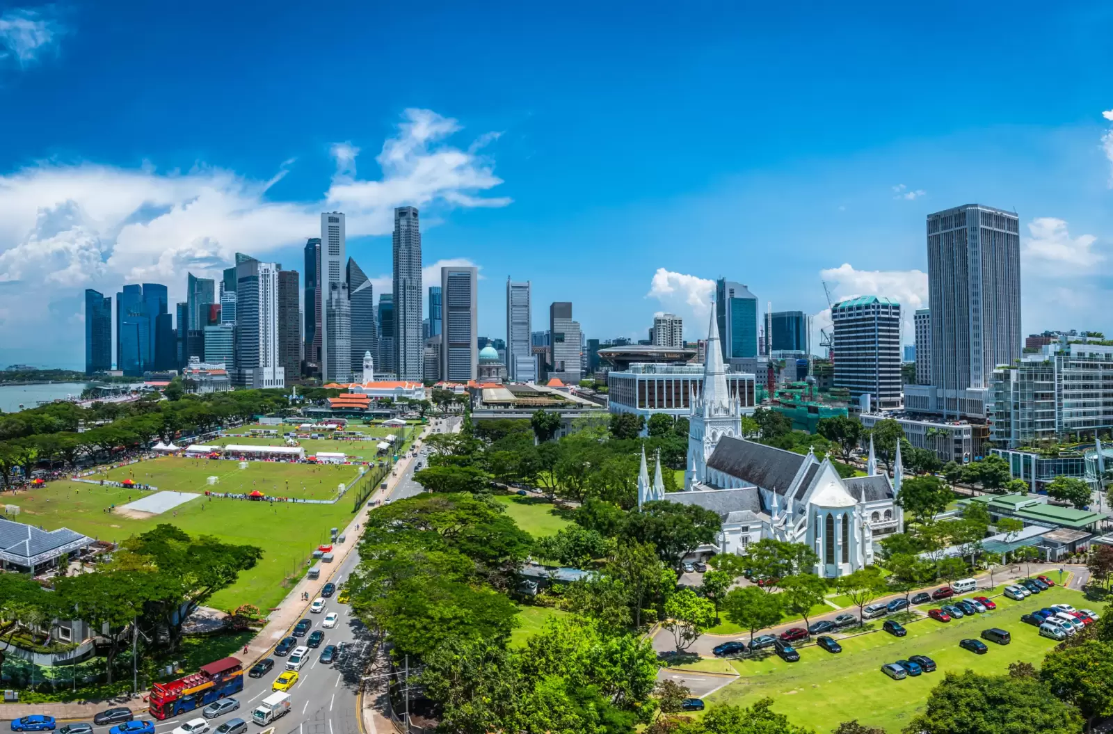 singapore city skyline of business district