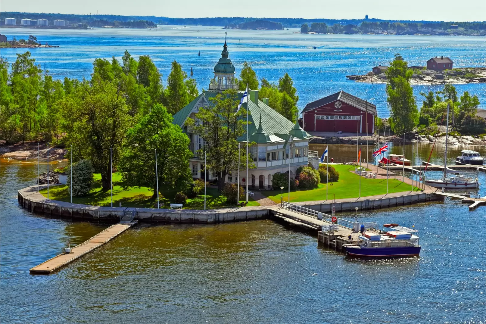 south harbor of the old town of helsinki finland