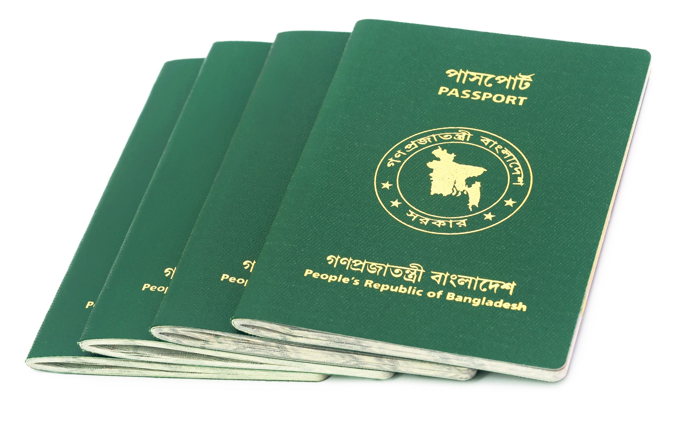 Stack of Bangladesh green passports