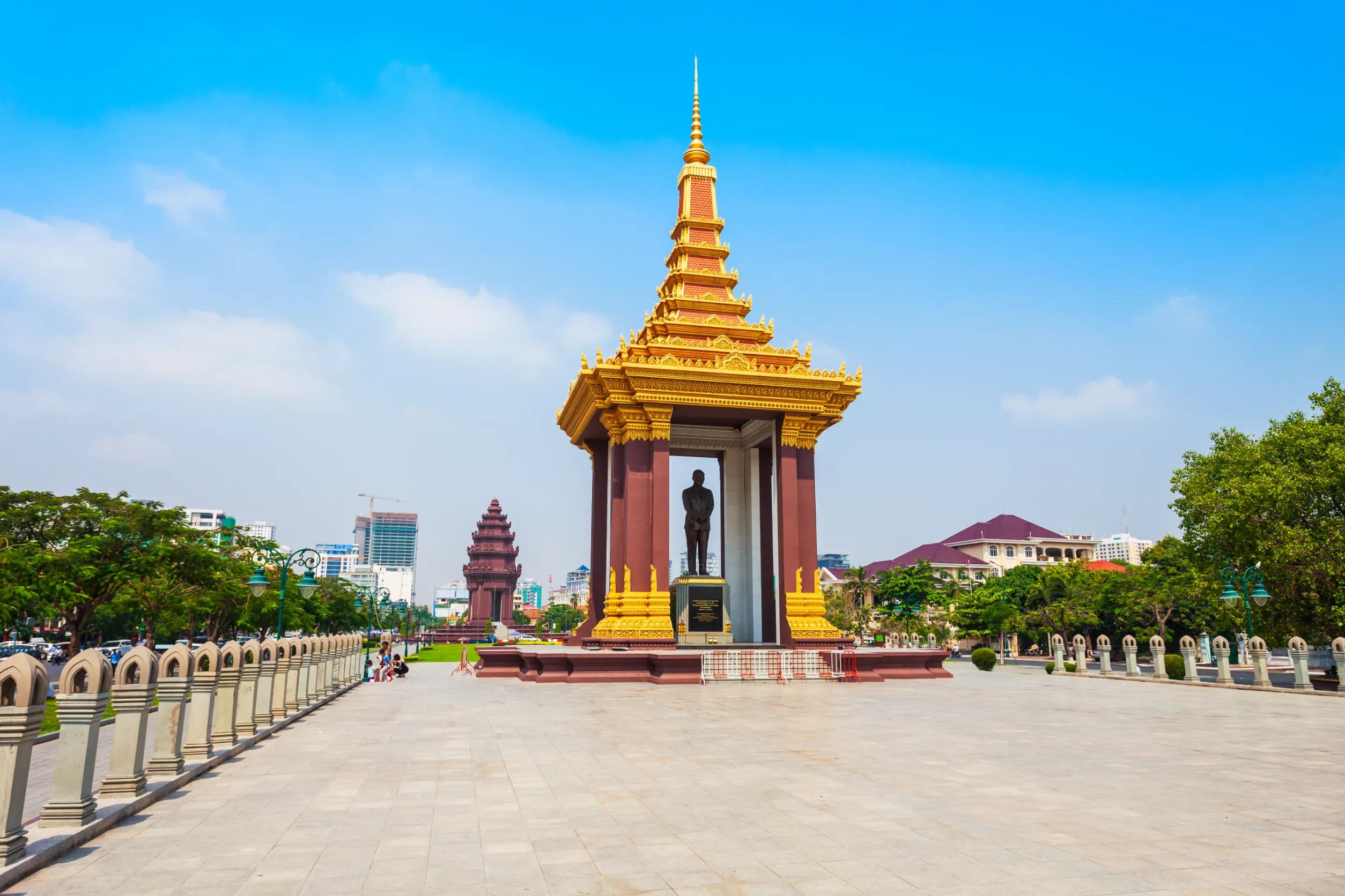 statue of king father norodom sihanouk phnom penh in cambodia