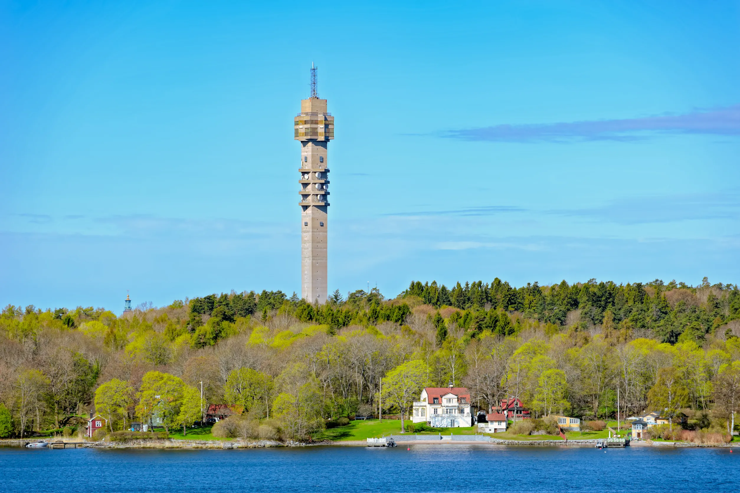telecommunications tower kaknastornet in stockholm suburb sweden