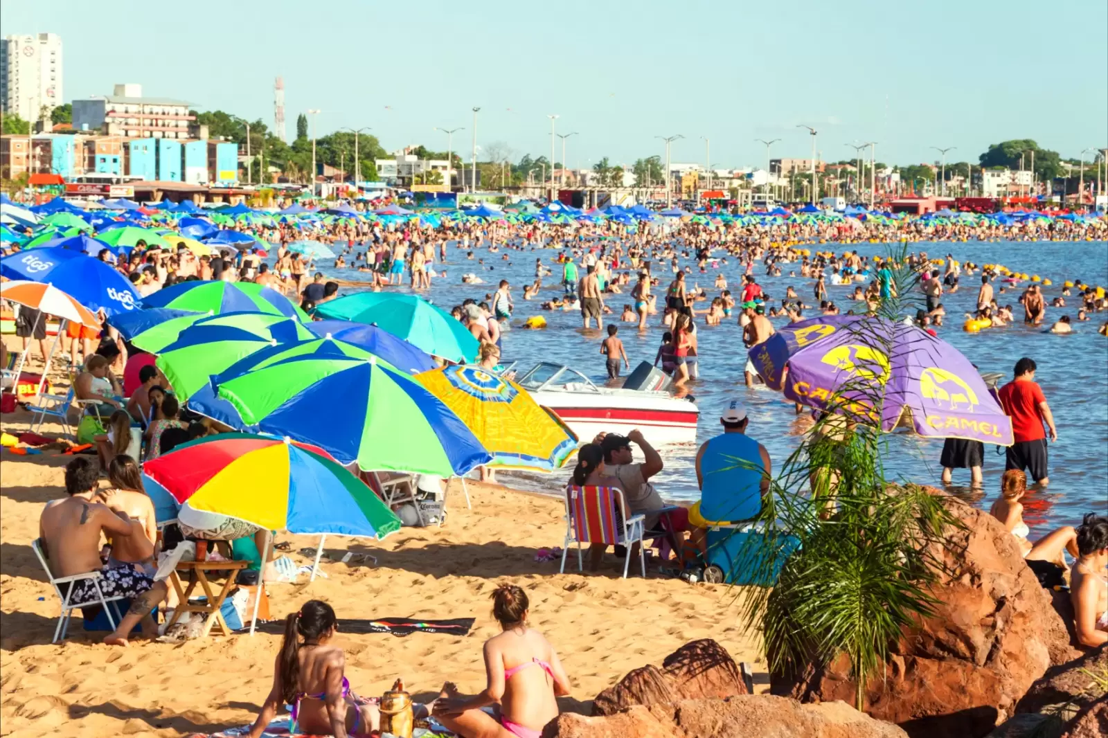 the beautiful beach in encarnacion paraguay
