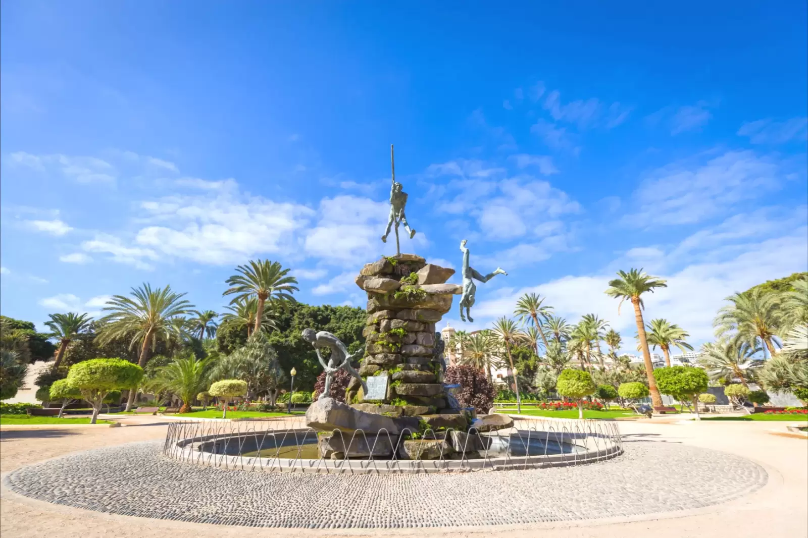 the famous city monument in las palmas de gran canaria spain