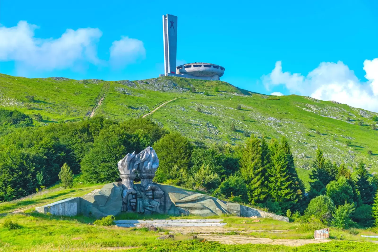 the famous monument house of communist party in bulgaria