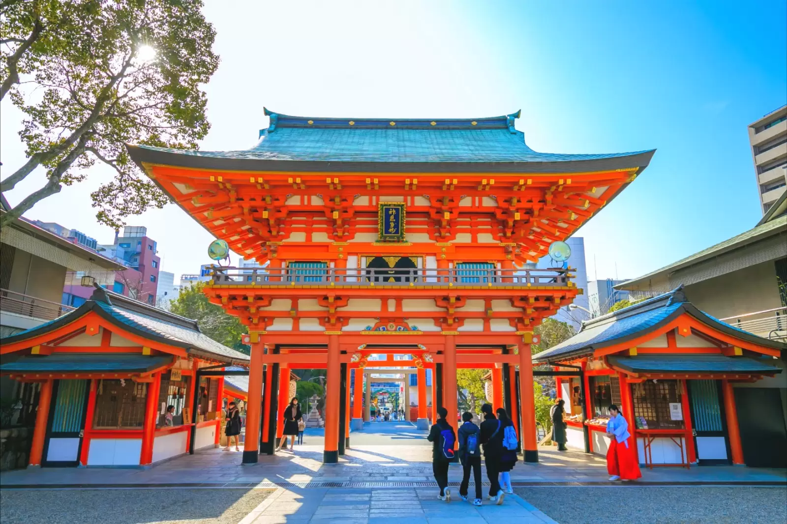 the ikuta shrine in kobe city japan