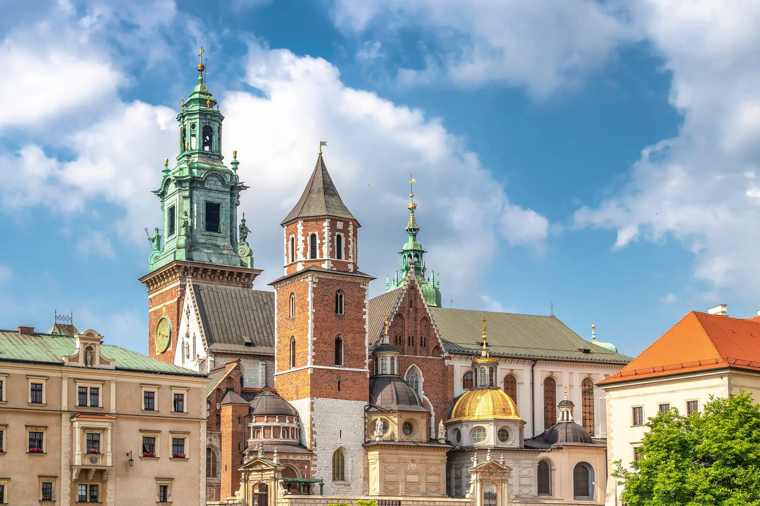 the inner courtyard of wawel castle in cracow poland