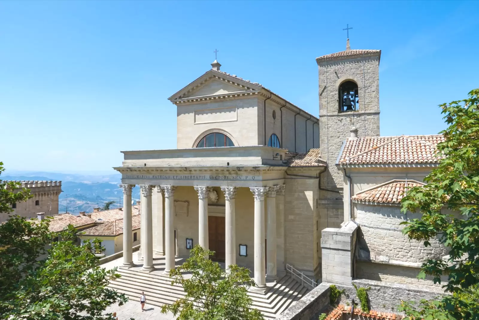 the panoramic view of the basilica in san marino san marin