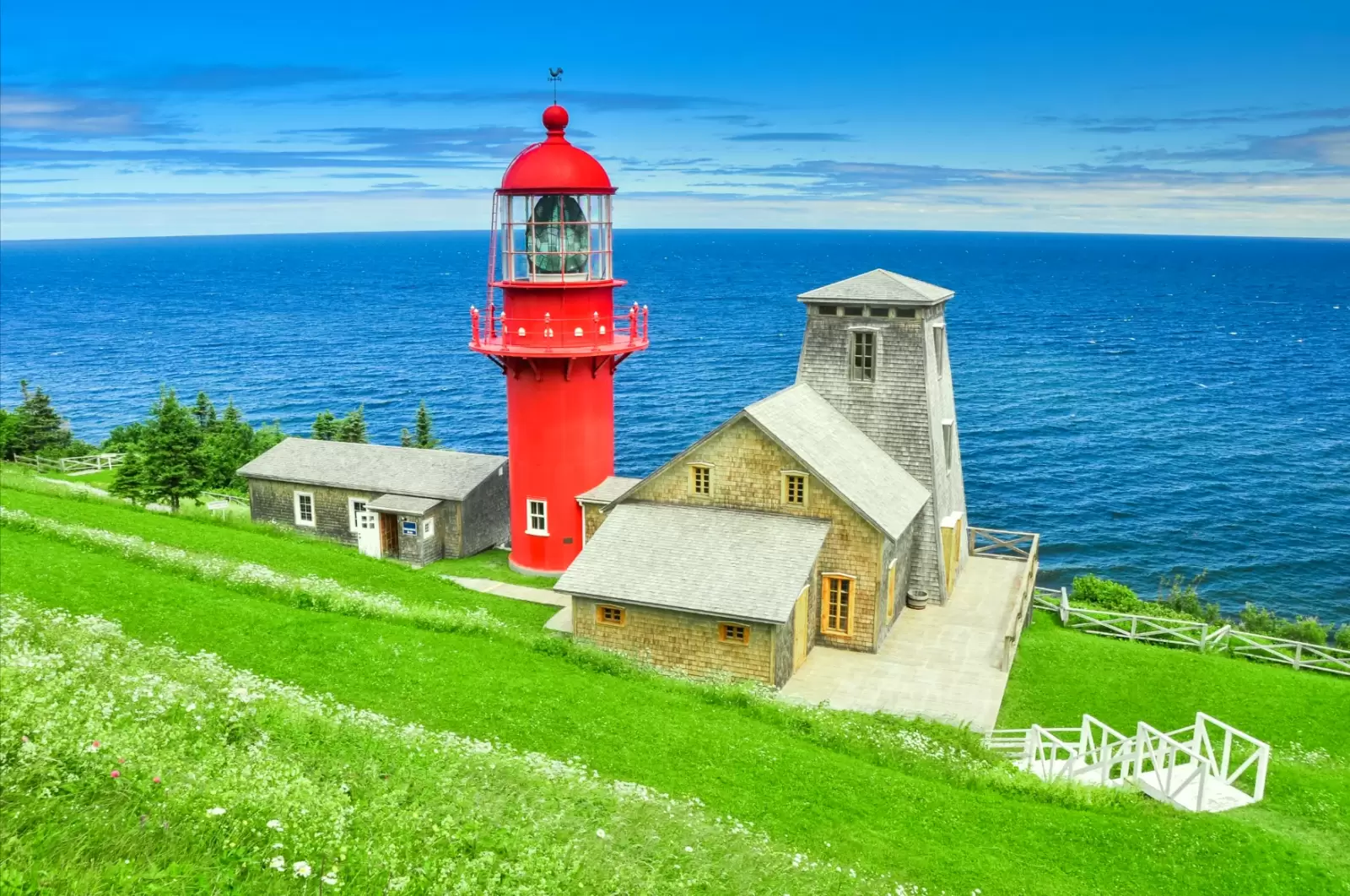 the pointe a la renommee lighthouse in quebec canada