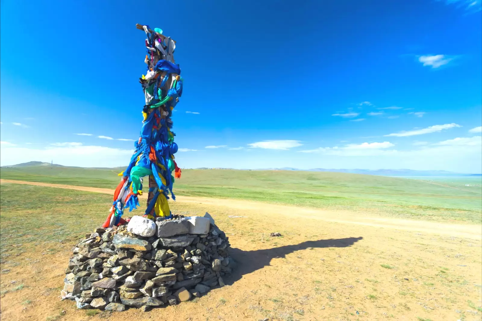 the small buddhist stone stupa in mongolia