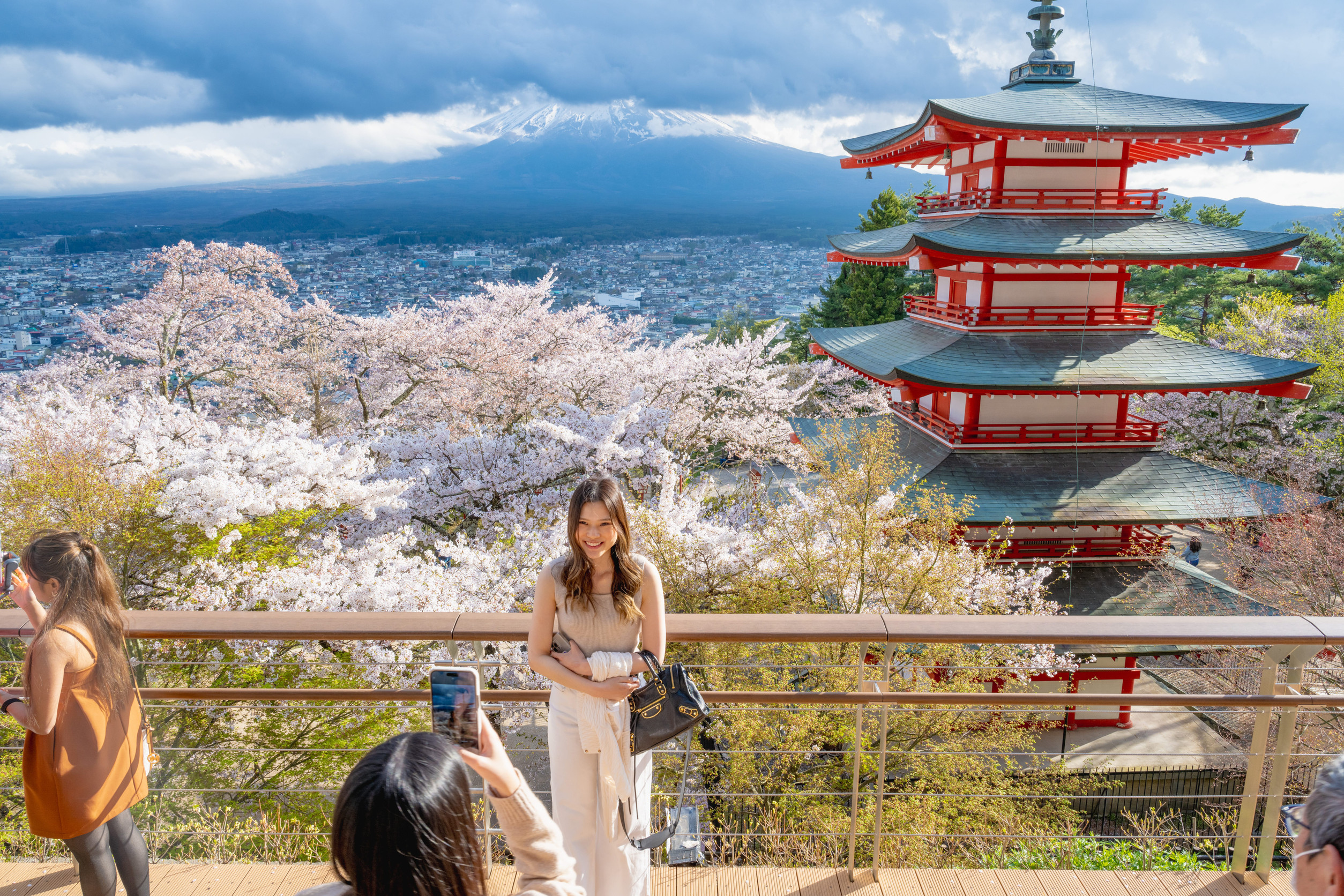 The Stunning Mount Fuji In Japan With Tourists