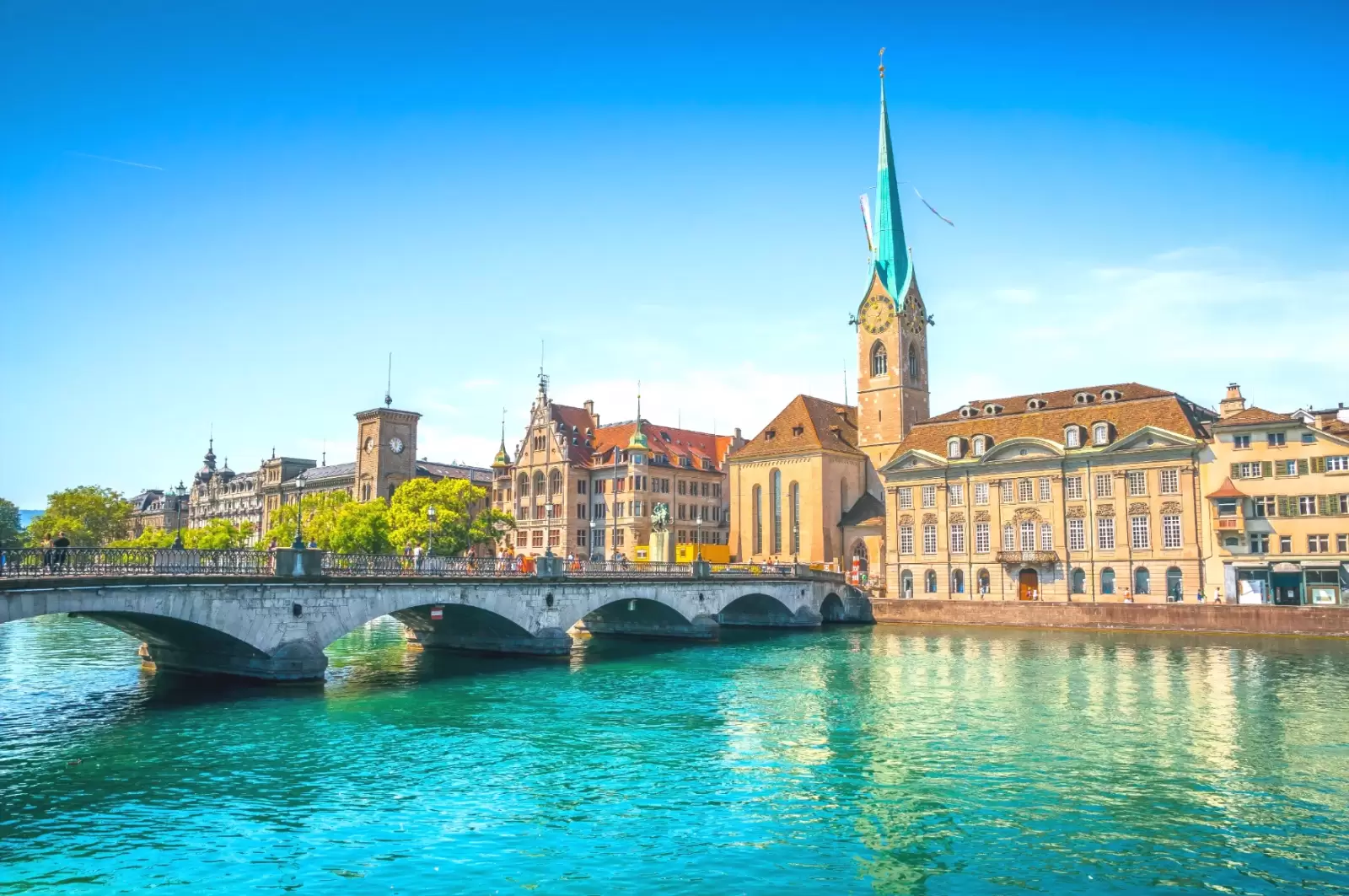 the view of the historic city center in zurich switzerland