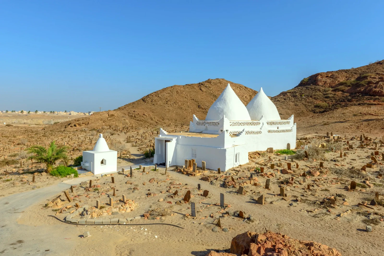 tomb of bin ali with cemetery in mirbat dhofar region oman