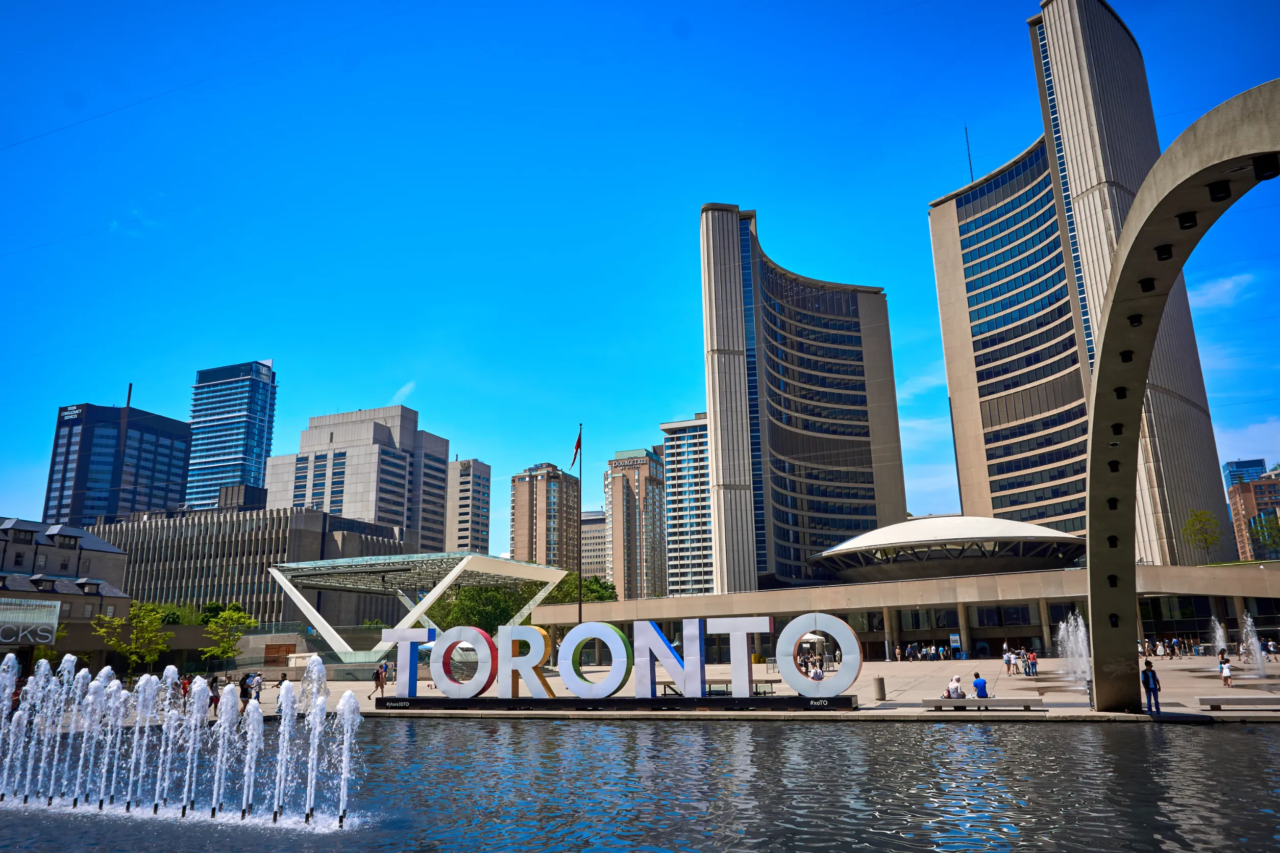 toronto city hall nathan phillips square ontario canada