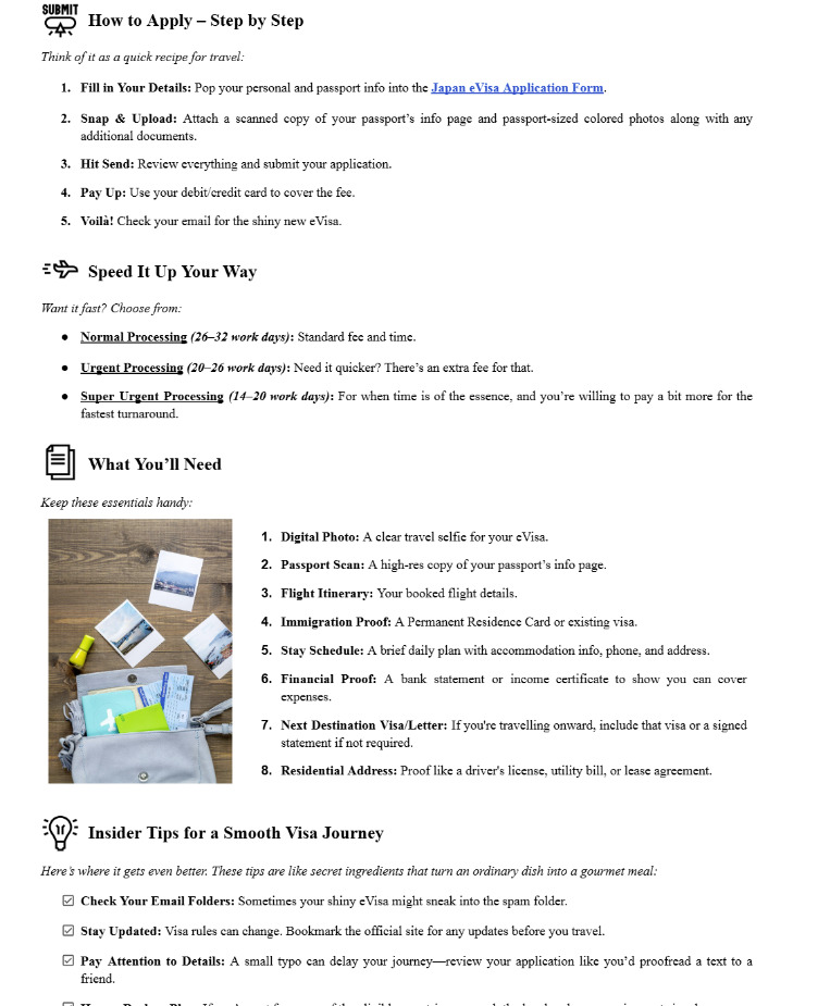 Japan Tourist Visa eGuide