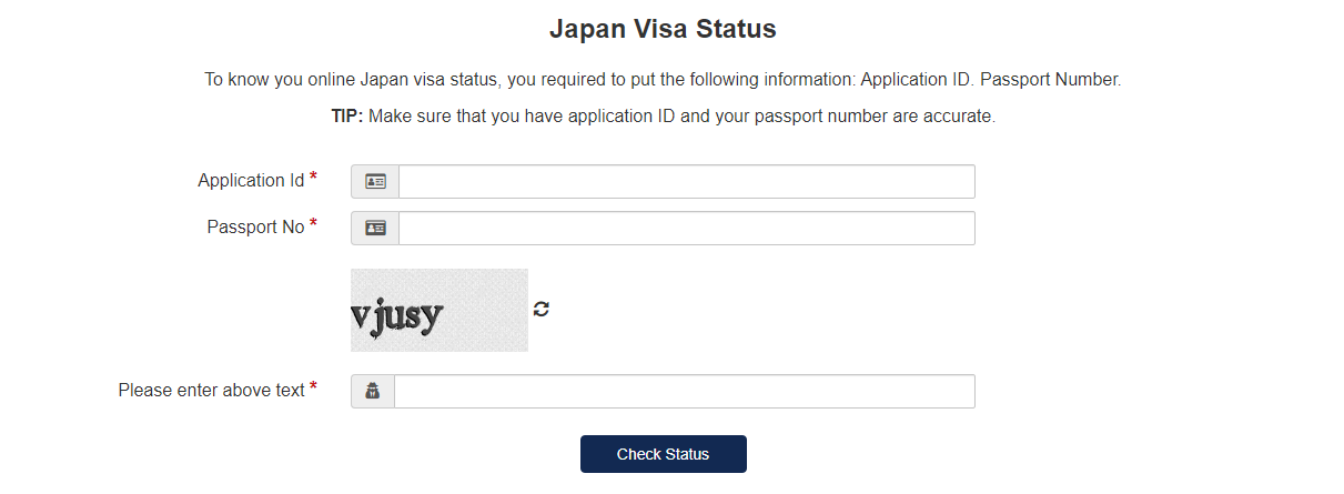 Track Your Japan Evisa Status