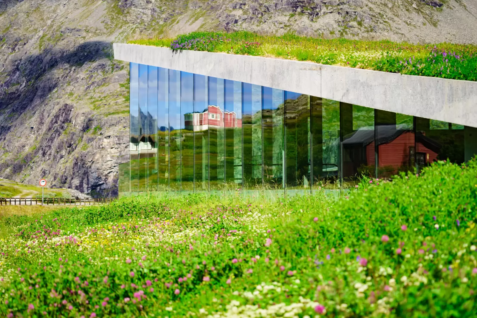 trollstigen area trollstigveien platea with visitor centre norway europe