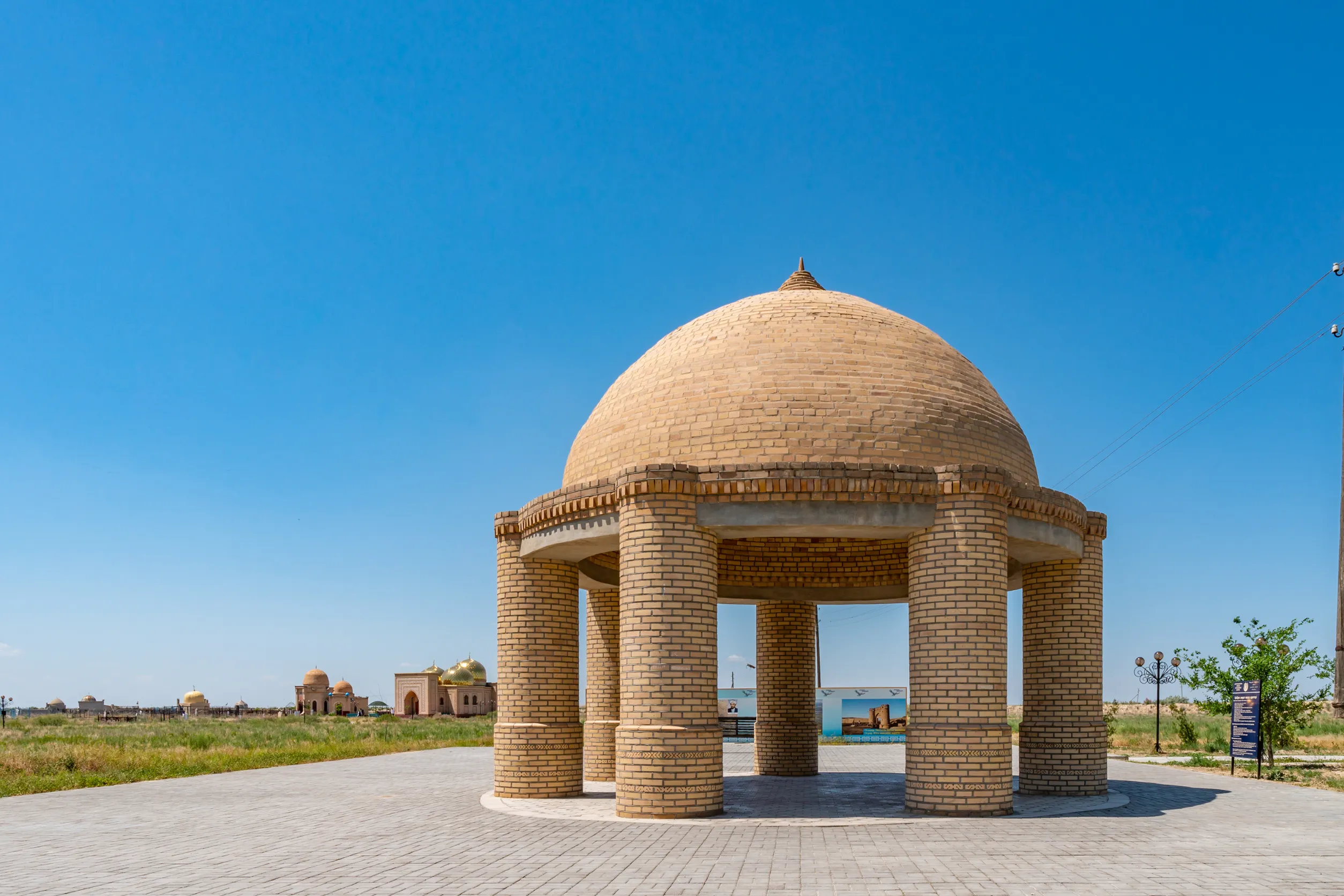 turkestan arystan bab mausoleum pavilion with golden cupola mausoleums