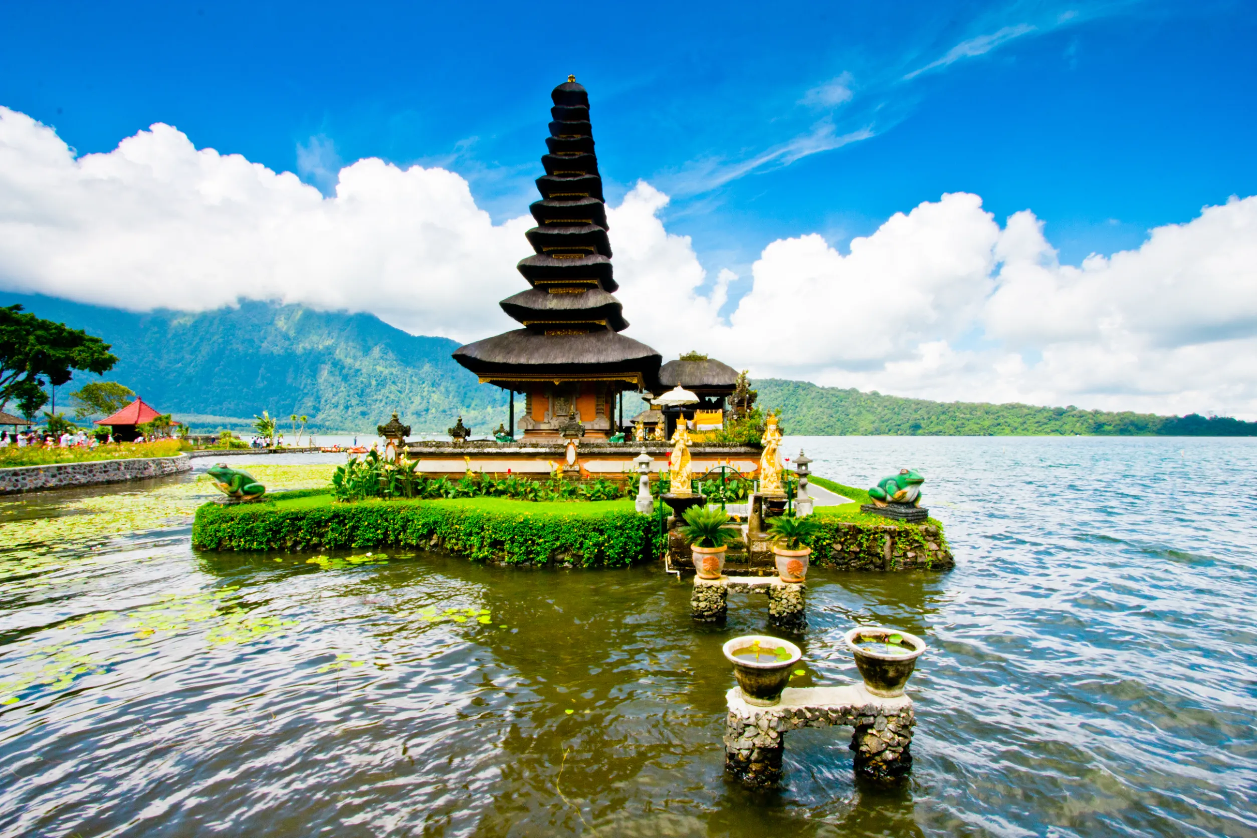 ulun danu temple beratan lake in bali indonesia