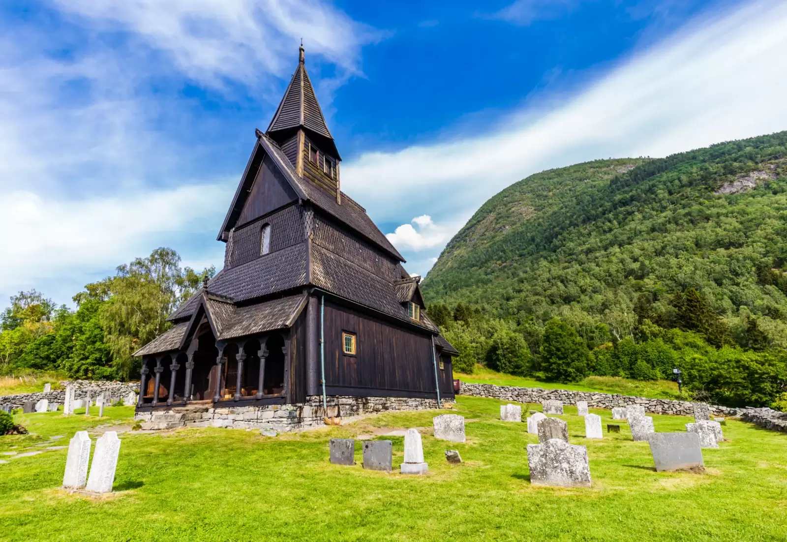urnes stave church in ornes along lustrafjorden in sogn og fjordane county in norway