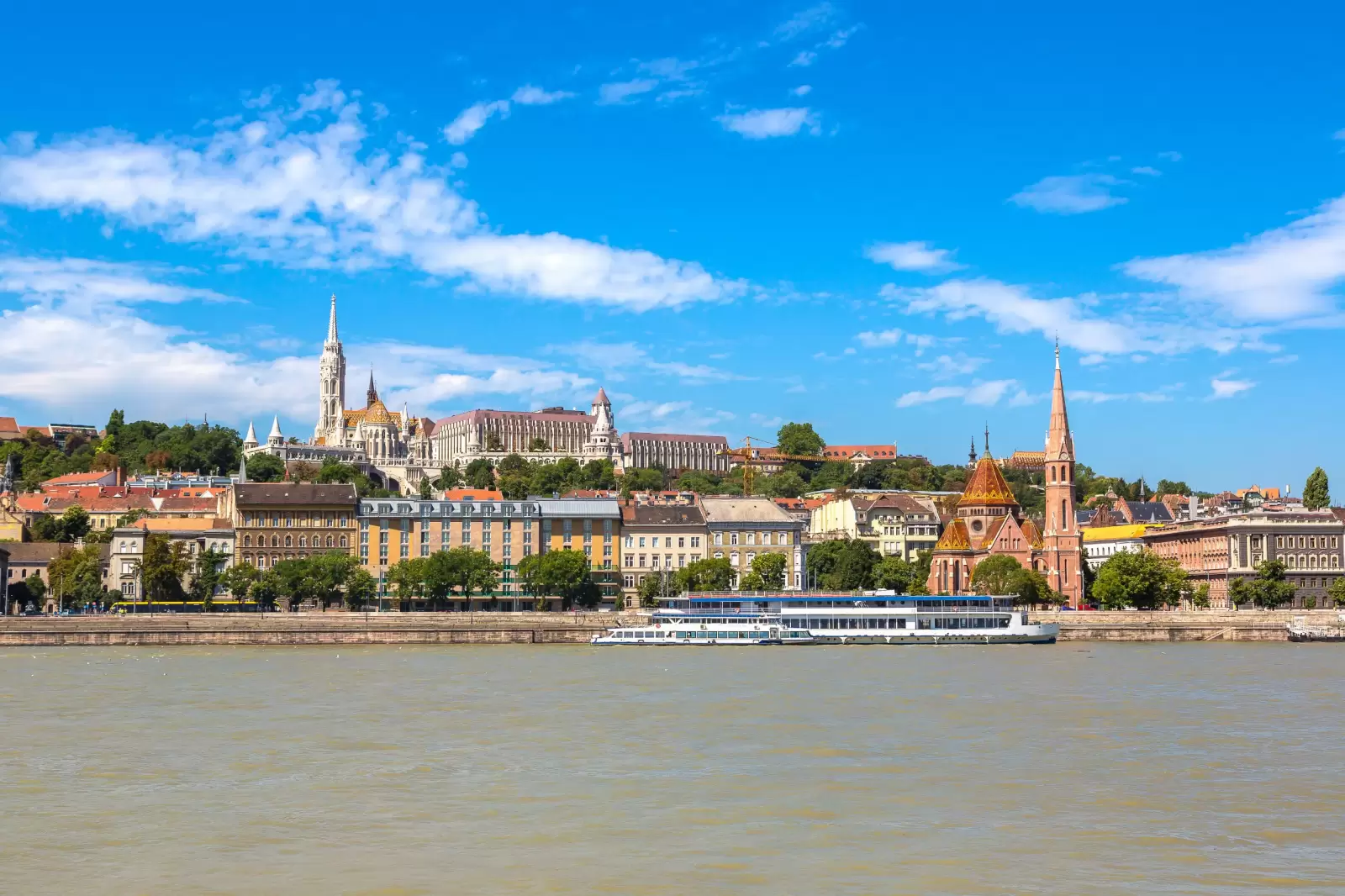 view of budapest with the river danube in hungary in a beautiful