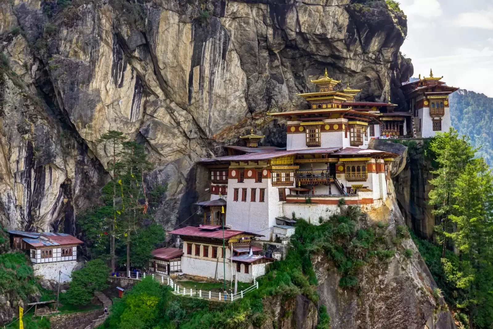 view to famous tigers nest temple in bhutan