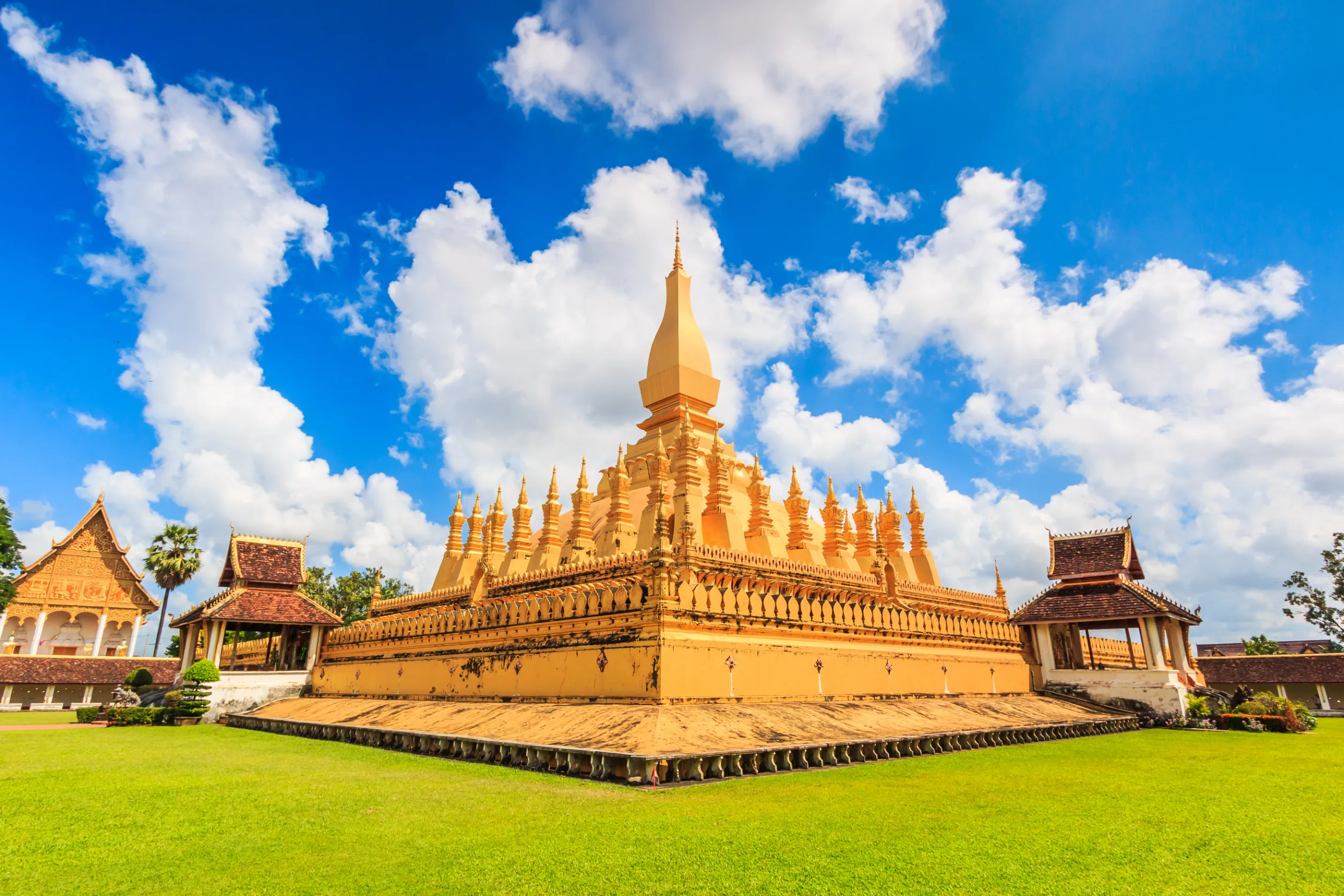 wat thap luang in vientiane in laos asia they are public domain or treasure of buddhism