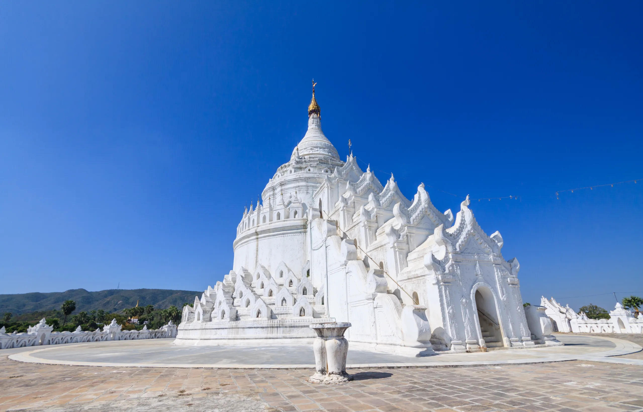 white pagoda in myanmar
