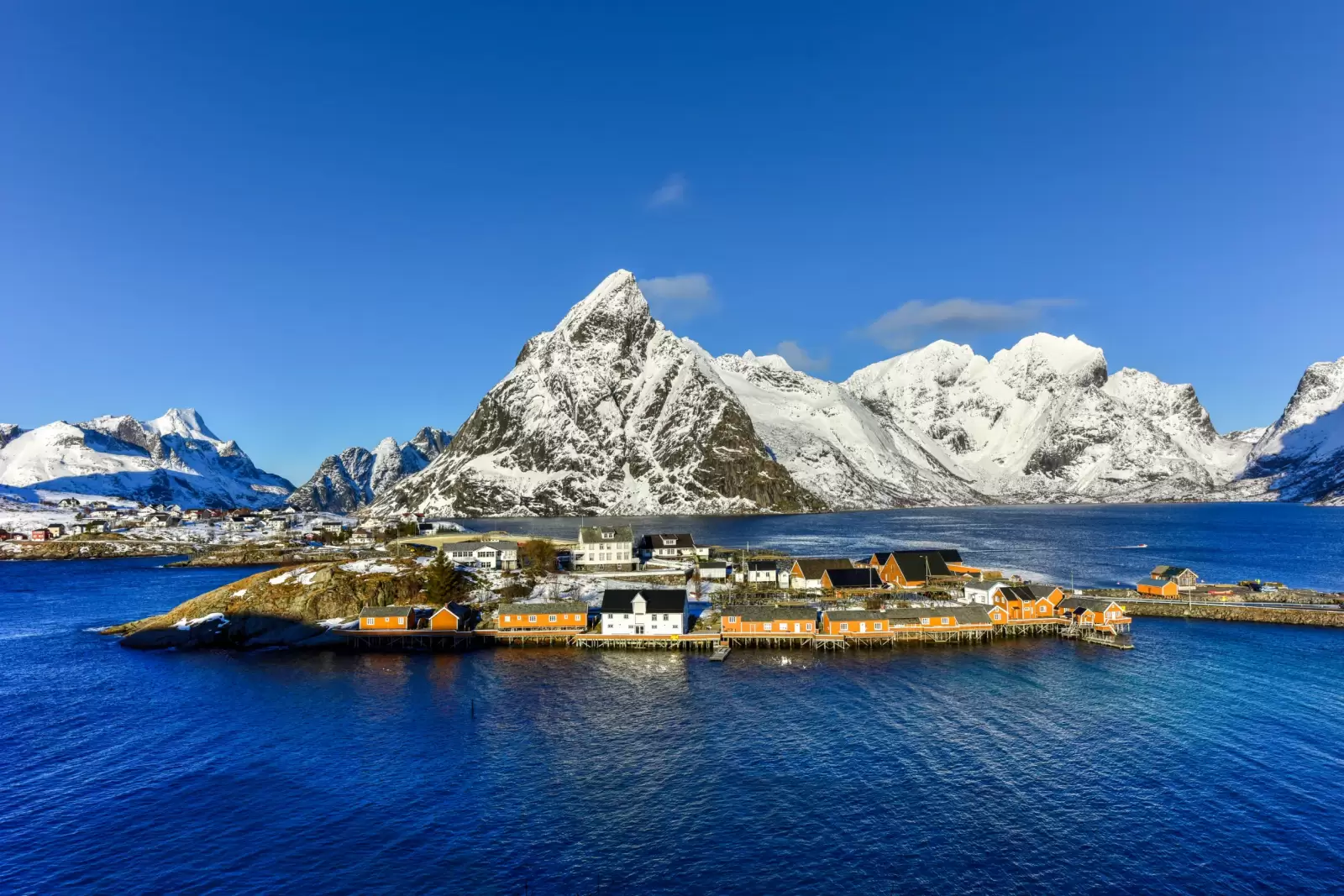 winter in olenilsoya in reine lofoten islands norway